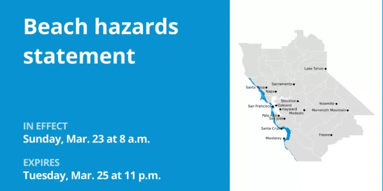 Update: Beach hazards statement issued for Bay Area Shorelines until Tuesday night