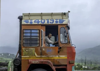 The view from the truck driver’s cabin