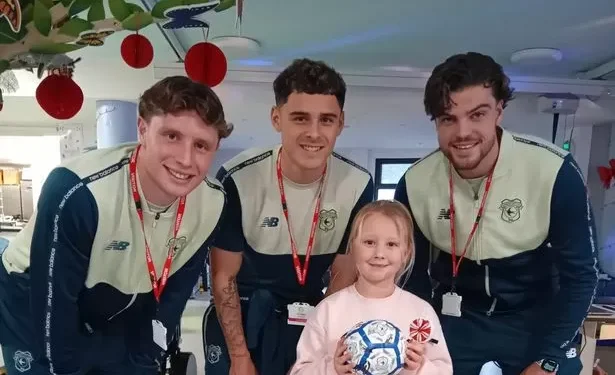 Stars pay special visit to hospice close to Welsh sporting legend’s heart