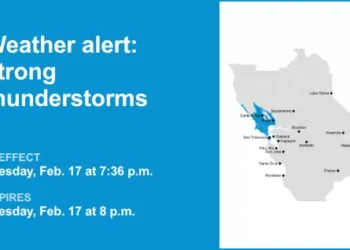 Thunderstorms with pea-sized hail in Northern California Tuesday — gusts up to 40 mph
