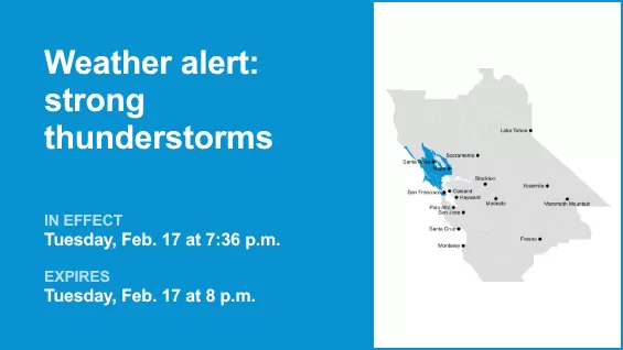 Thunderstorms with pea-sized hail in Northern California Tuesday — gusts up to 40 mph